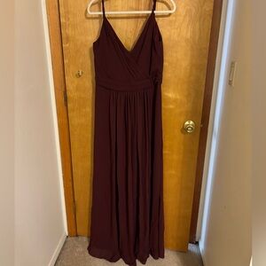 Purple V-cut Evening Gown